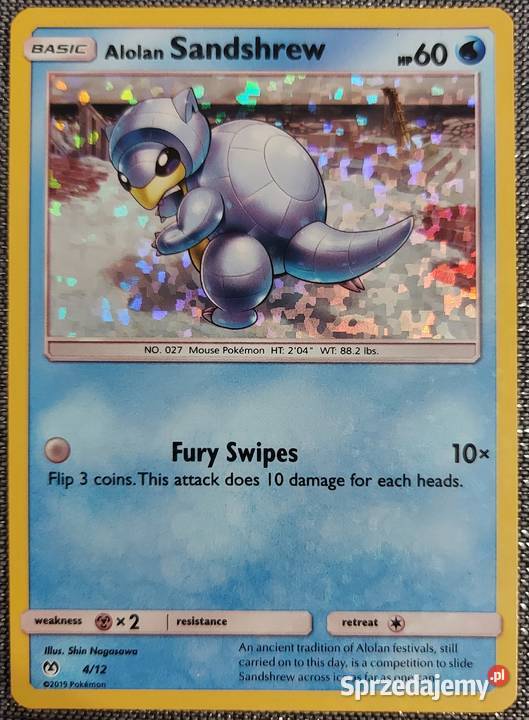 Karta pokemon Alolan Sandshrew 412 Pokemon Dąbrowa Tarnowska