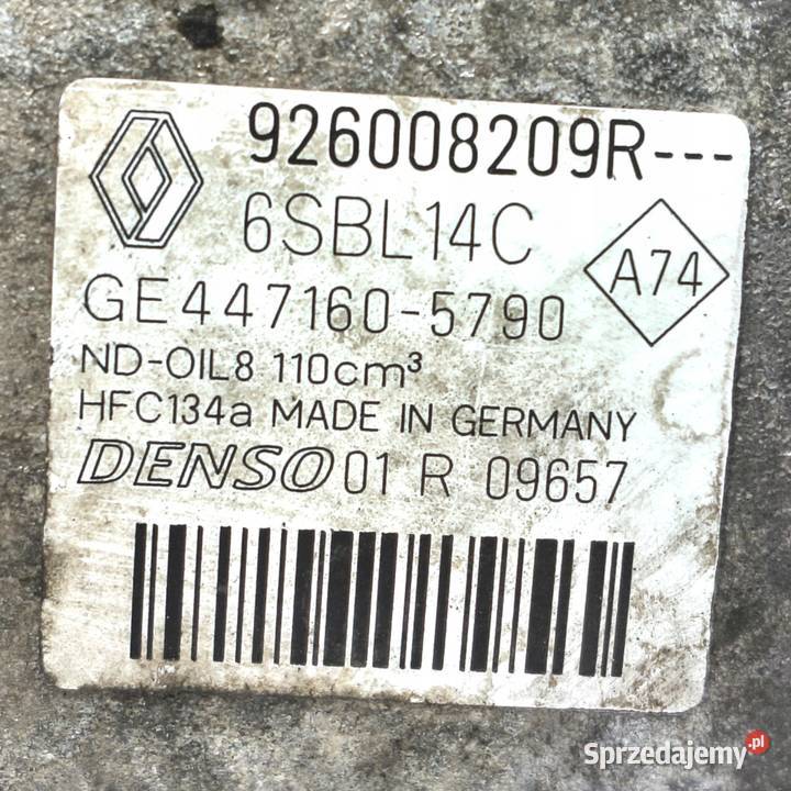 SPRĘŻARKA KLIMATYZACJI Renault Megane III 15 dCi Części samochodowe Chełm