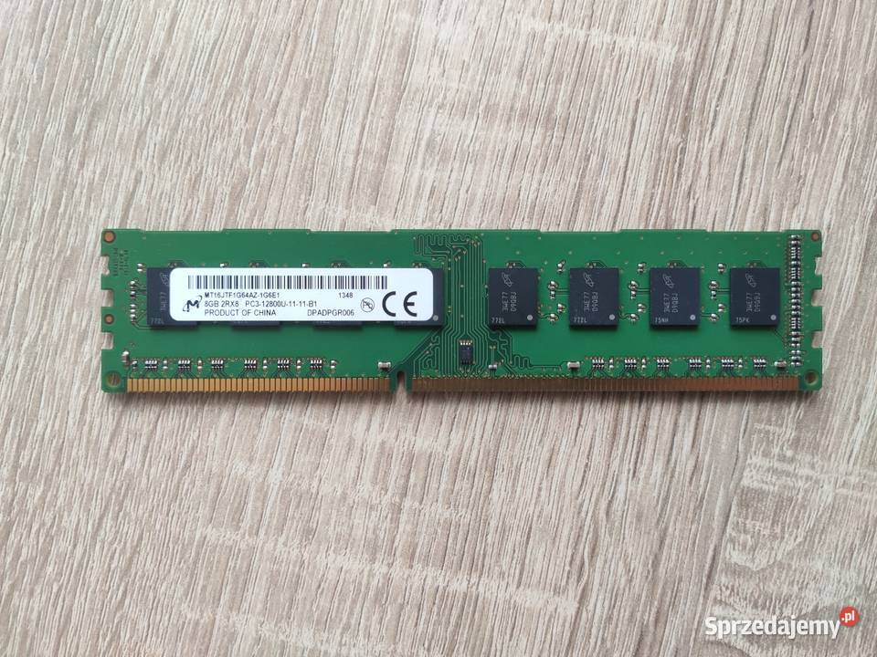 Pamięć RAM Micron MT16JTF1G64AZ1G6E1 DDR3 8GB PC12800 1600MHz kujawsko-pomorskie Tuchola