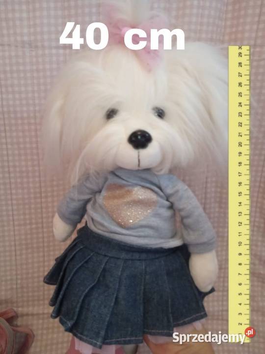 Lucky Doggy piesek przytulanka duży zestaw biały Maskotki mazowieckie Warszawa