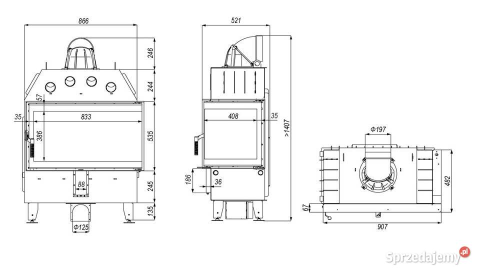 Wkład kominkowy narożny DEFRO PRIMA ME BL BP Kielce