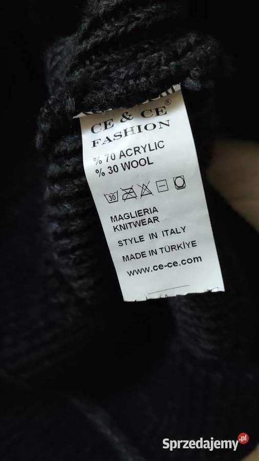 Sweter męski CeCe z wysokim golfem kolor czarny Olkusz
