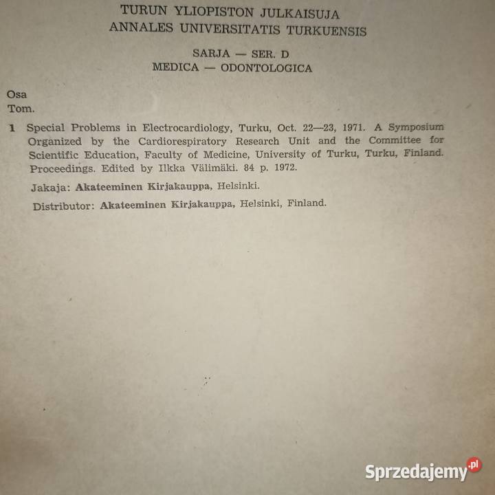 SPECIAL PROBLEMS IN ELECTROCARDIOLOGY unikatowe medycyna, nauki medyczne Warszawa