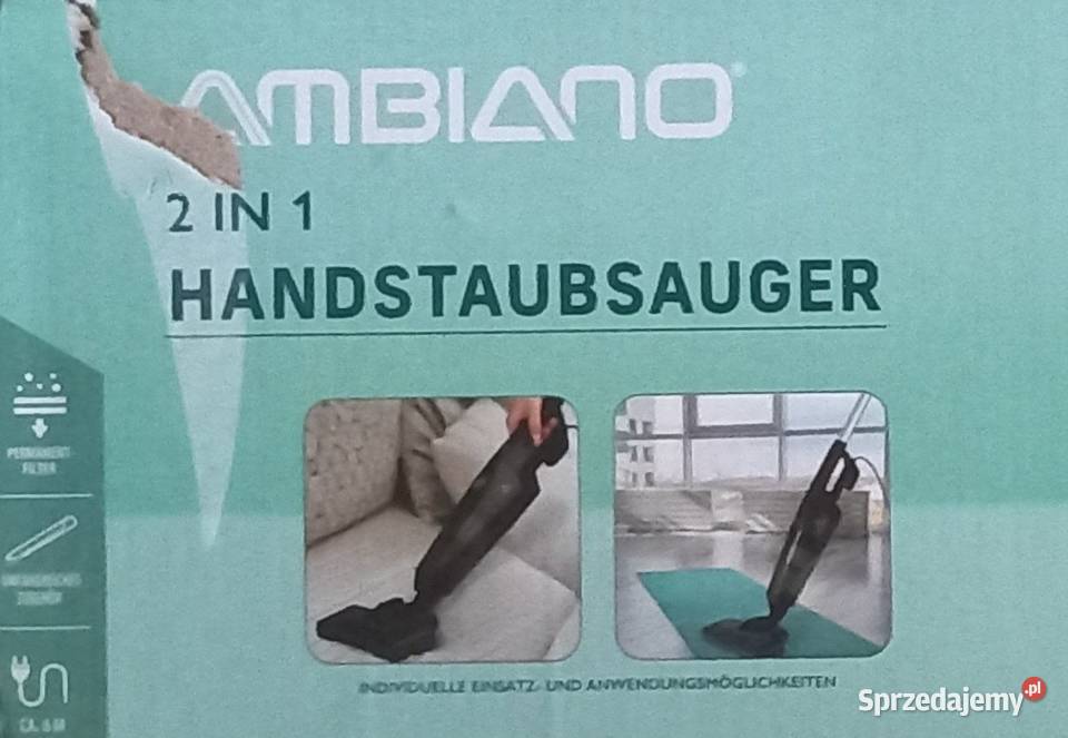 Ambiano odkurzacz 2 w 1 czarny pionowy model Chrzanów sprzedam