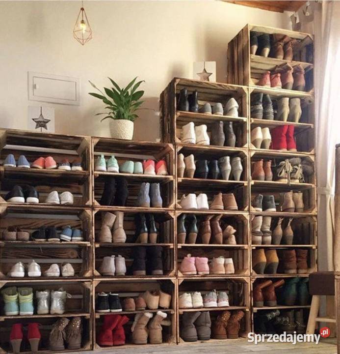 Drewniana skrzynka regał handmade rustykalny Poznań