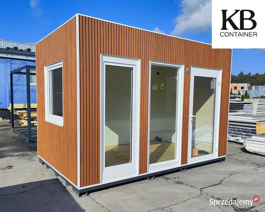 Biały kontener 40 x 25 m z lamelami w złotym Kędzierzyn-Koźle