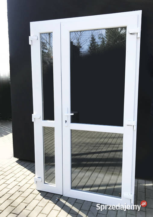 kolor BIAŁY DRZWI PCV 150x210 nowe szyba Wisła sprzedam