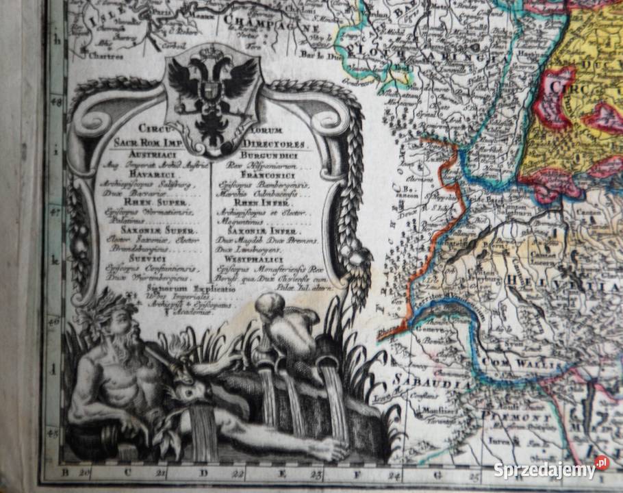 Mapa Imperium Romano Germanicum 1721 1750 Poznań sprzedam
