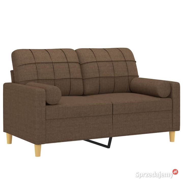 2osobowa sofa z poduszkami brązowa 120 tkanina sprzedam