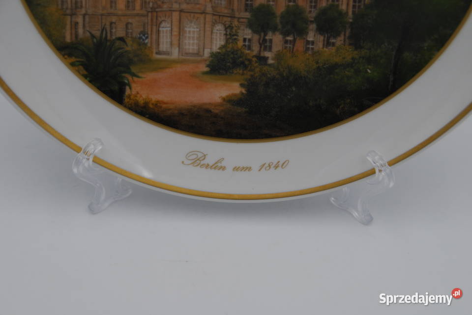 Trzy talerze dekoracyjne KPM Berlin porcelana Poznań