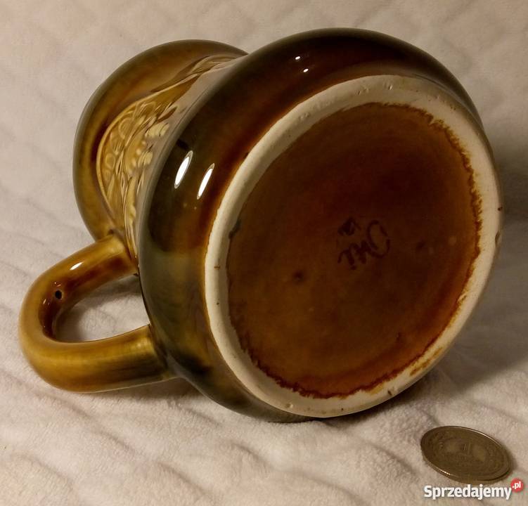 Porcelanowy szkliwiony Kufel brązowy 125 Porcelana i szkło śląskie Rogoźnik