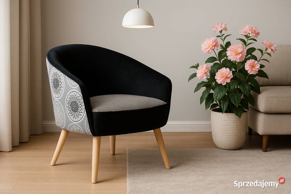 Fotel Kubełkowy Skandynawski Designerski Wygodny Kazimierz Biskupi