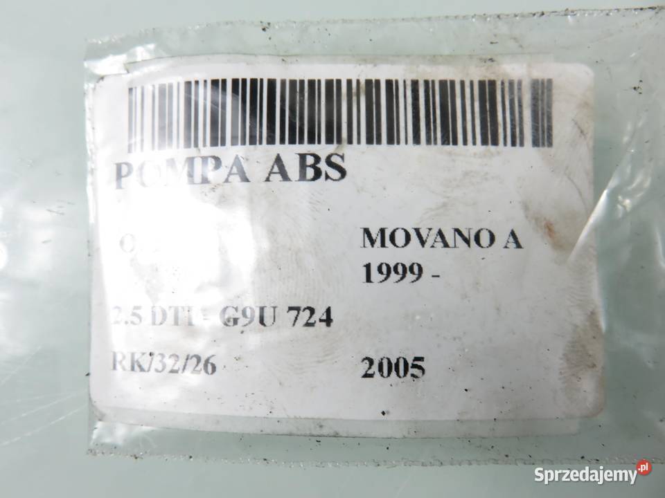 POMPA ABS OPEL MOVANO A 1999 13509006U 13664106 osobowe
