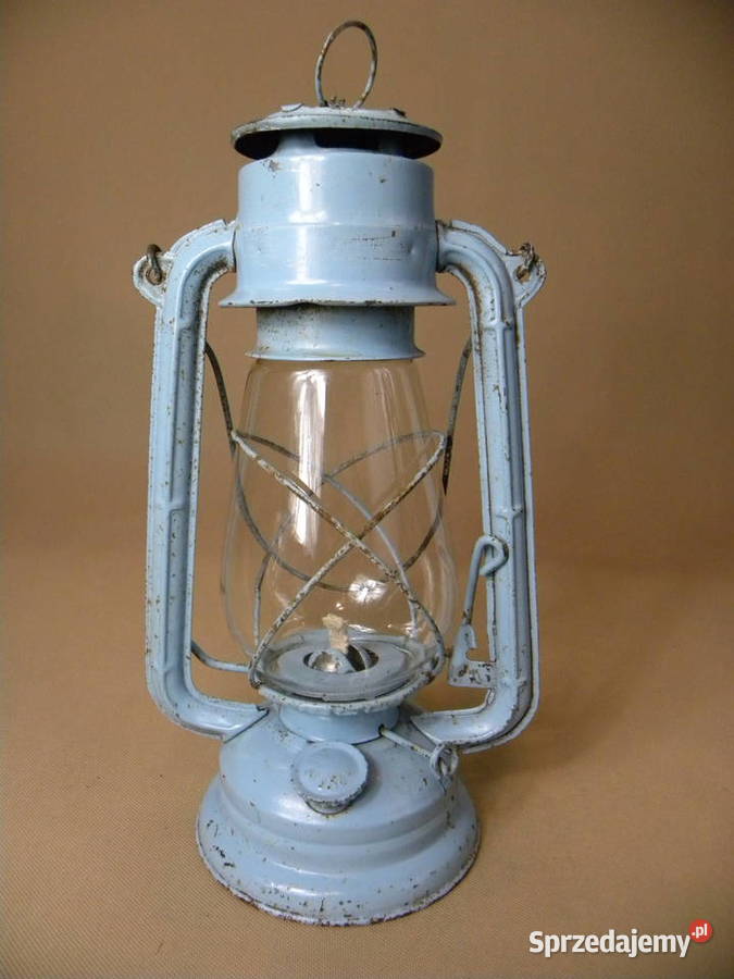Polska duża lampa naftowa Jupiter 2 niebieska Legnica