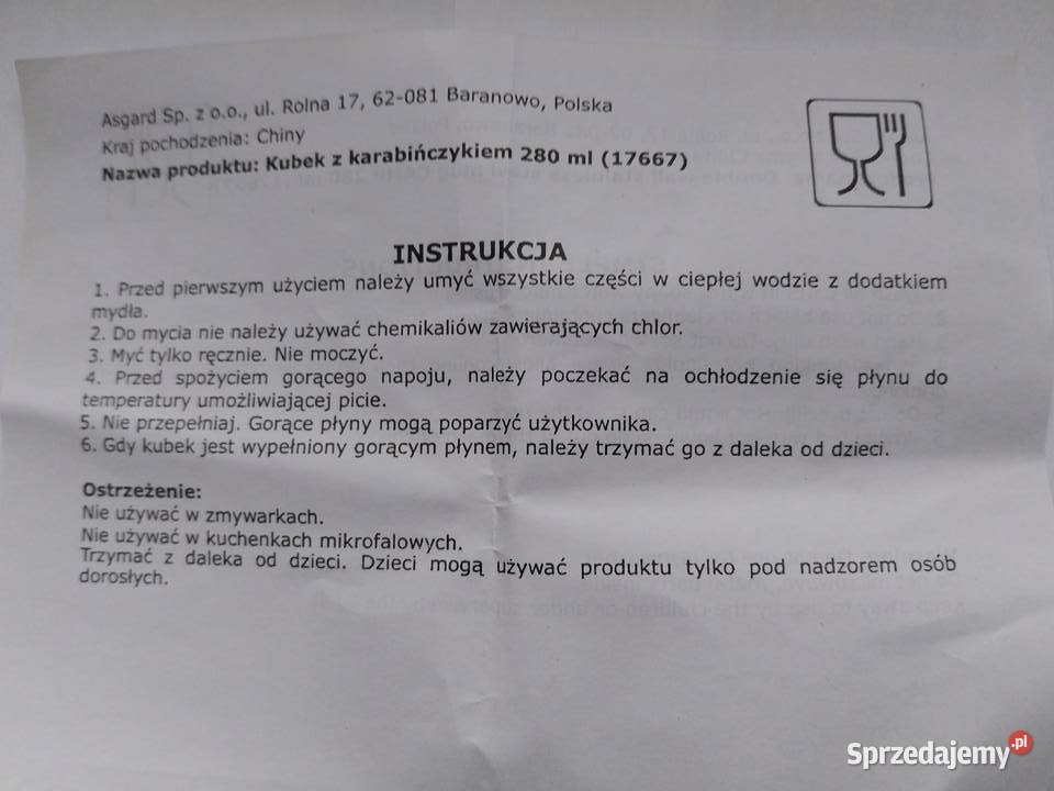 Kubek z karabińczykiem 280ml dolnośląskie Wałbrzych