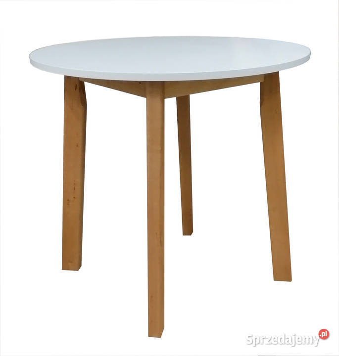 STÓŁ OKRĄGŁY FI 90 BIAŁY STOLIK ŁAWA 90cm Stoły, krzesła, biurka Tołkiny
