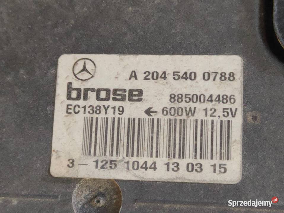 Wentylator Chłodnicy Mercedes EKlasa W212 Wentylatory chłodnicy Pleszew sprzedam