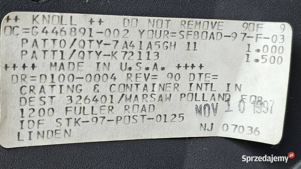9 x ORYGINALNE FOTELE BIUROWE KNOLL USA 1997 Dom i Ogród Warszawa sprzedam