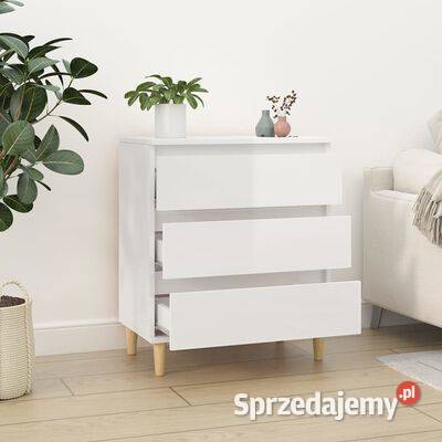 vidaXL Komoda biała z połyskiem 60x35x70