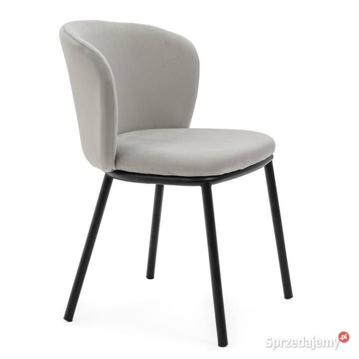 Jasnoszare Krzesło Tapicerowane Bari Wysyłka 24H Tarchały Małe