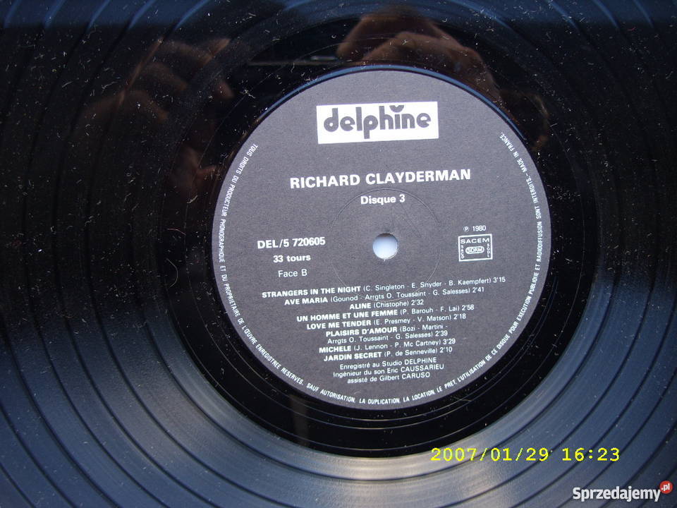 Klasyka LP RICHARD CLAYDERMAN3 DISQUE DOR FRANCE Wołów