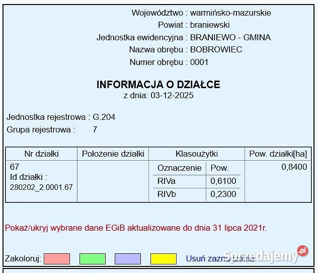 Duża działka rolna z potencjałem bud 8400m2 Braniewo