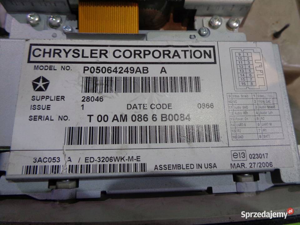 GRAND CHEROKEE WK 07 ekran monitor wyswietlacz osobowe