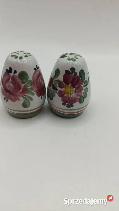 Ceramiczny zestaw na sól i pieprz ręcznie lubelskie