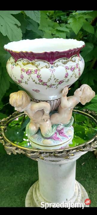 Sevres styl Barokowy ręcznie malowany wazon