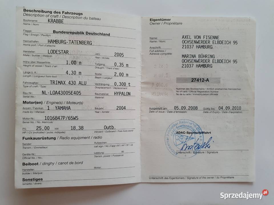 Ponton Lodestar 430 zachodniopomorskie Truskolas