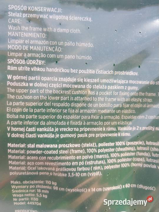 NAJTANIEJ Fotel Ogrodowy z Podnóżkiem Składany z Zabrze