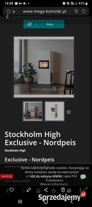 Kominek Stockholm High Exclusive Nordpeis Kominki gazowe wielkopolskie sprzedam