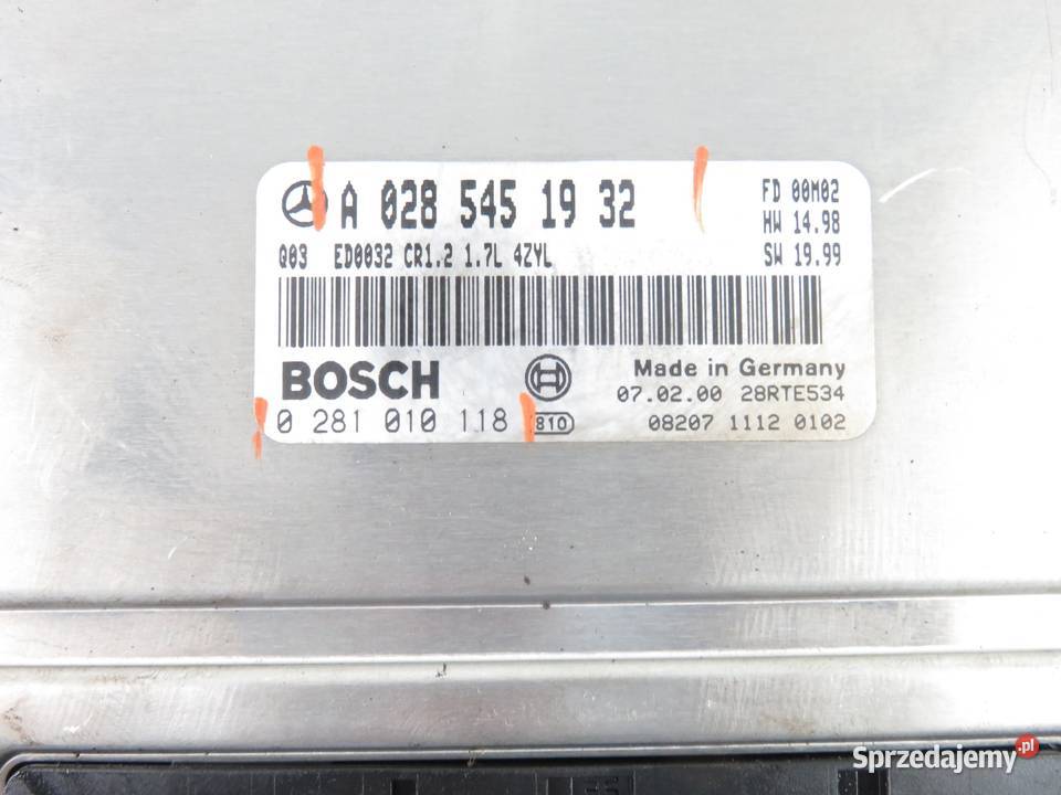 STEROWNIK MERCEDESBENZ W168 17 CDI A0285451932 osobowe