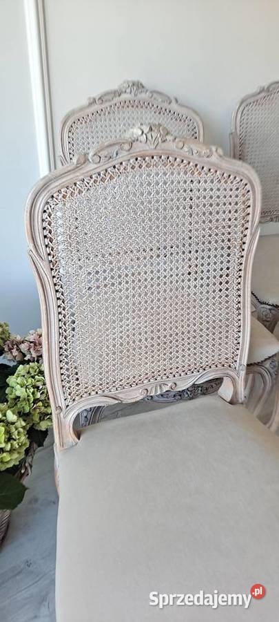 Stylowe krzesła rafia Shabby Chic Ludwik Szczecin