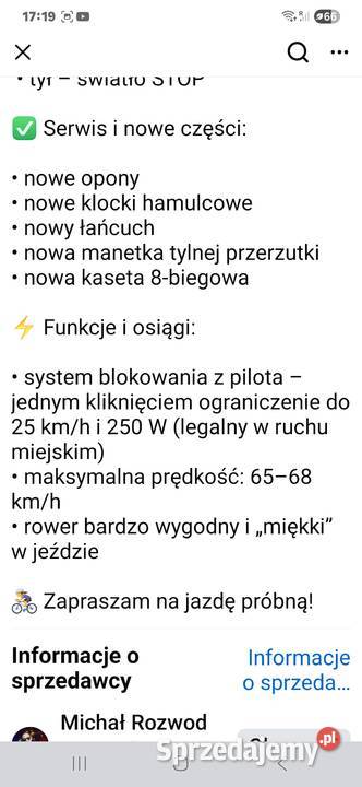 Rower elektryczny konwersji Rowery elektryczne świętokrzyskie Rogów sprzedam