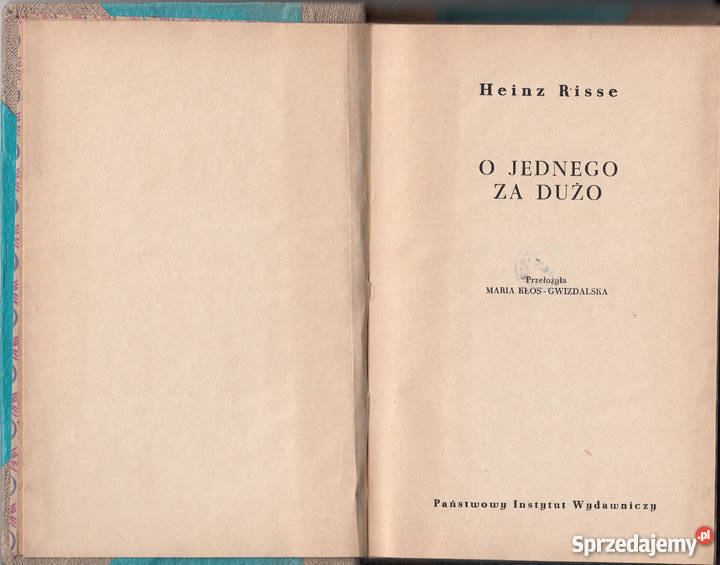 01031 O JEDNEGO DUŻO HEINZ RISSE sprzedam