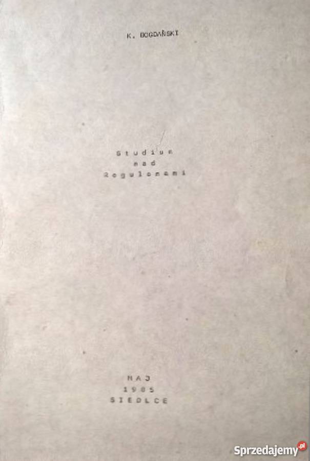 STUDIUM REGULONAMI BOGDAŃSKI K technika, nauki techniczne mazowieckie Radom