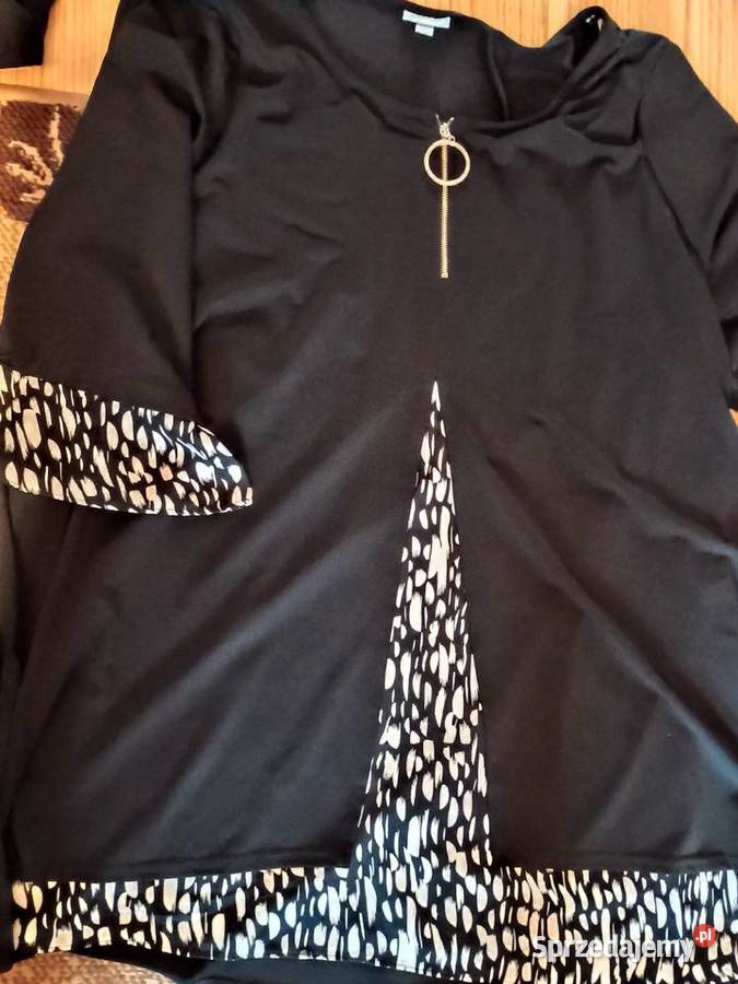 czarna elegancka tunik bluzka 54 34 czarny Stalowa Wola