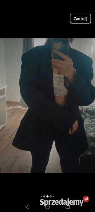 Marynarka Wełniana granatowa o kroju męskim podkarpackie Krosno
