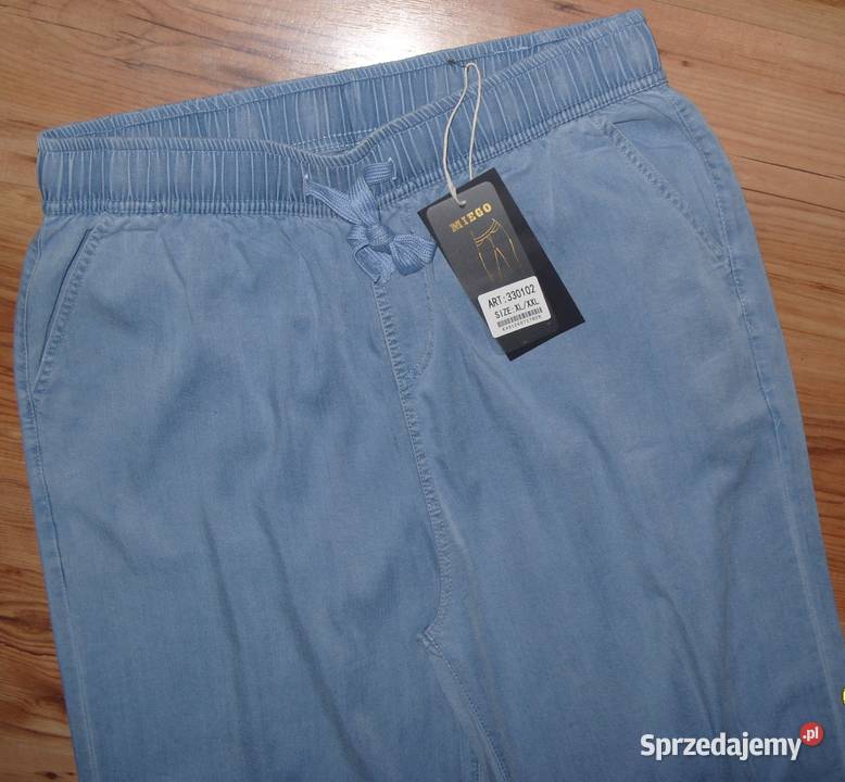 Spodnie MIEGO proste szeroka nogawka ala jeans Długie Rawicz