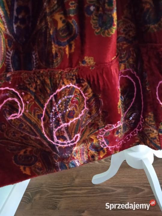 WELUROWA SPÓDNICA Z FALBANAMI TUFF r 38 Piła