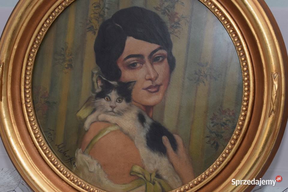Józef Mehoffer Portret Damy z Kotem Kot Stary Kraków
