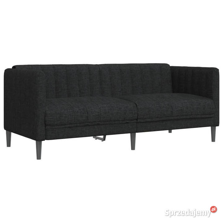 Sofa 2osobowa czarna tapicerowana tkaniną Warszawa