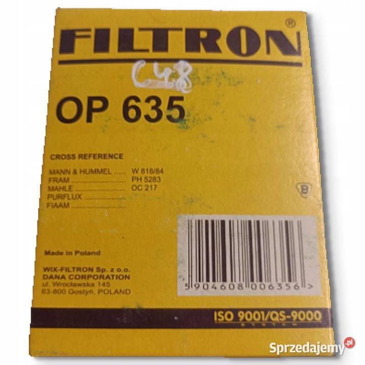 FILTR OLEJU Filtron OP 635 OP635 Suzuki Vitara I Chełm