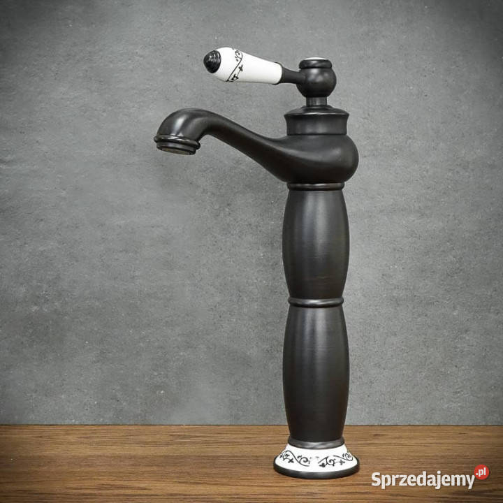 Bateria umywalkowa stojąca czarna LUTON Baterie łazienkowe sprzedam