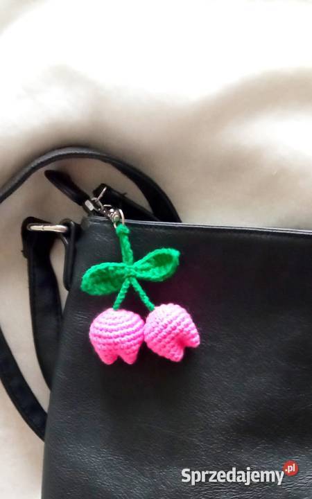 Tulipany wykonane na szydełku brelok łódzkie