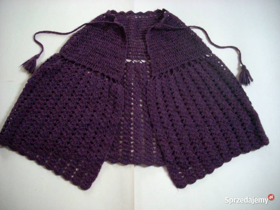 Ażurowe Ponczo Narzutka Szydełkowa Rozmiar 38(M) małopolskie Nowy Sącz