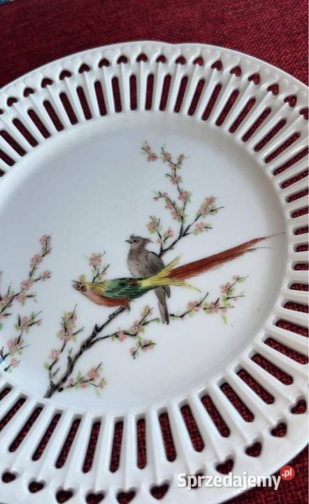 Talerz z ptaszkami na kwitnącej gałązce Nie Gdańsk