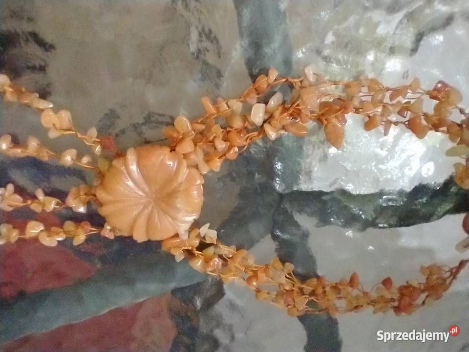 Naszyjnik naturalny kamień agat rękodzieło Łódź