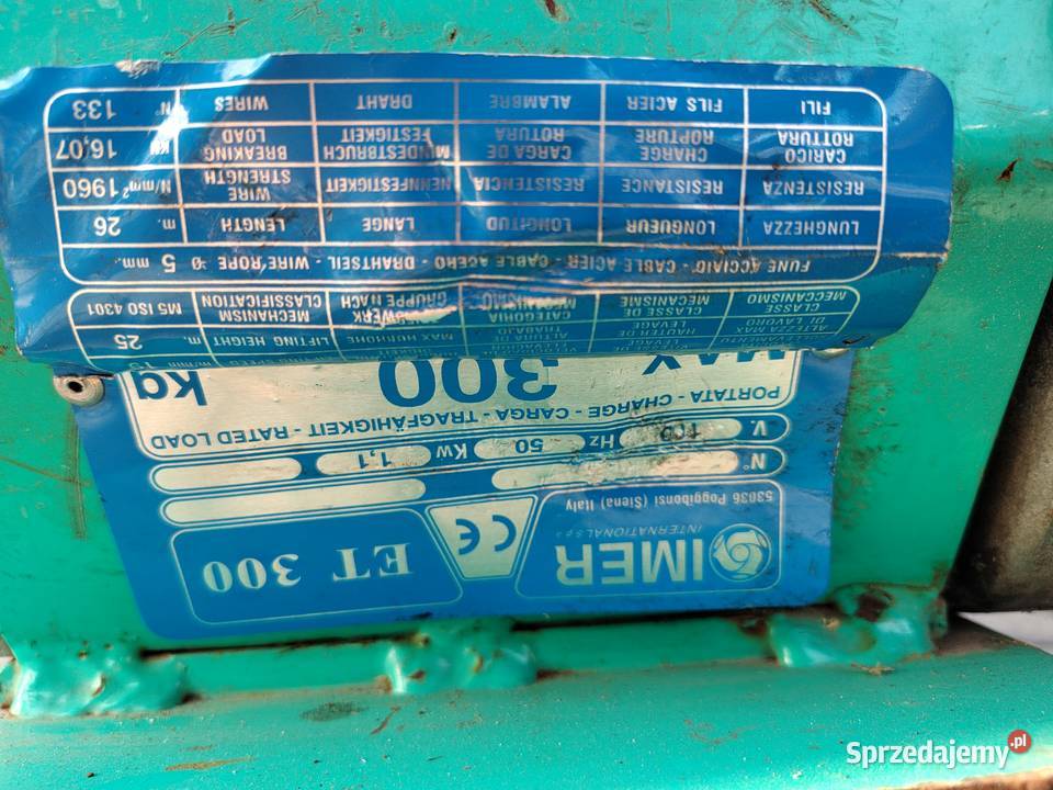 Wciągarka budowlana elektryczna model IMER małopolskie Nowy Sącz